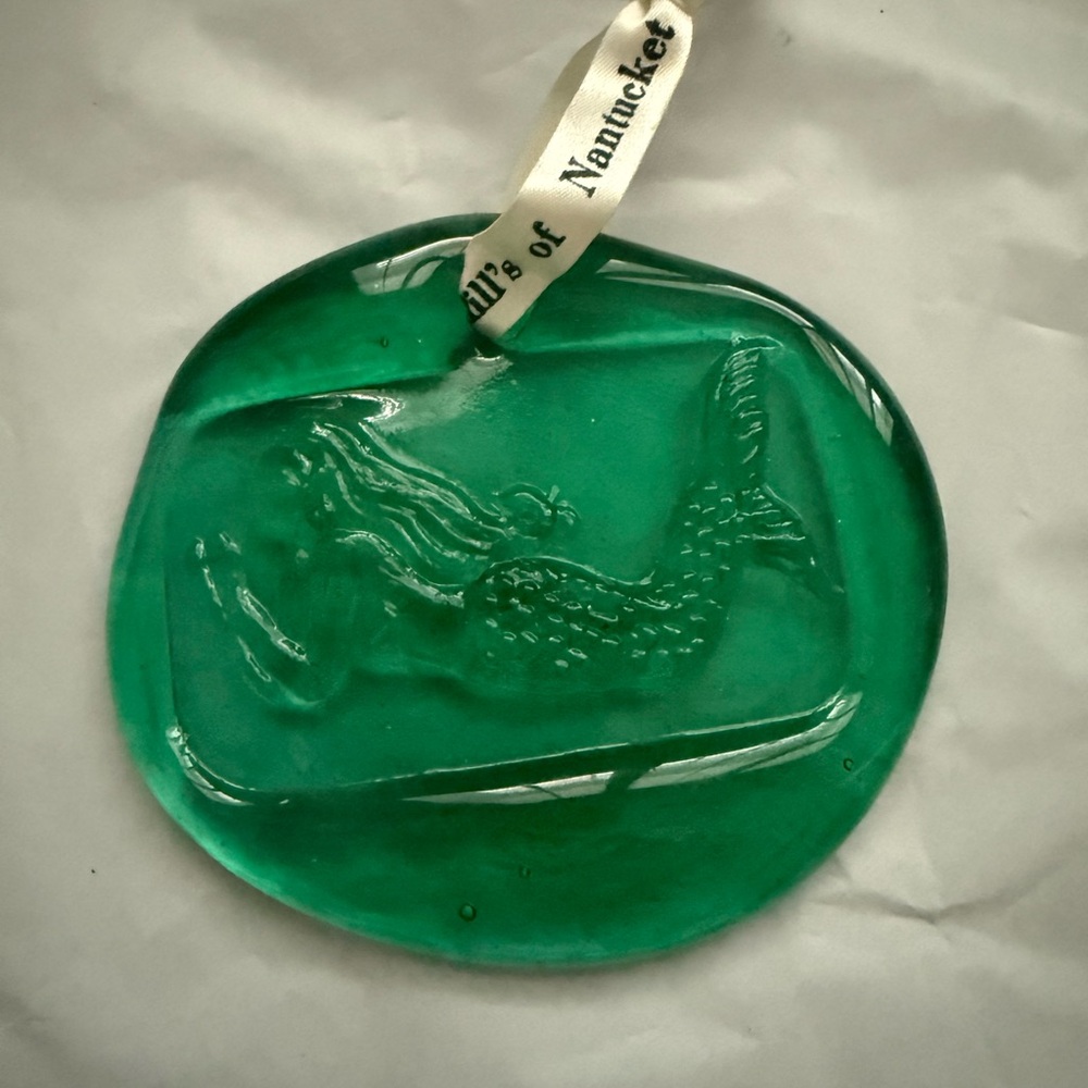 Green Glass Mermaid Ornament